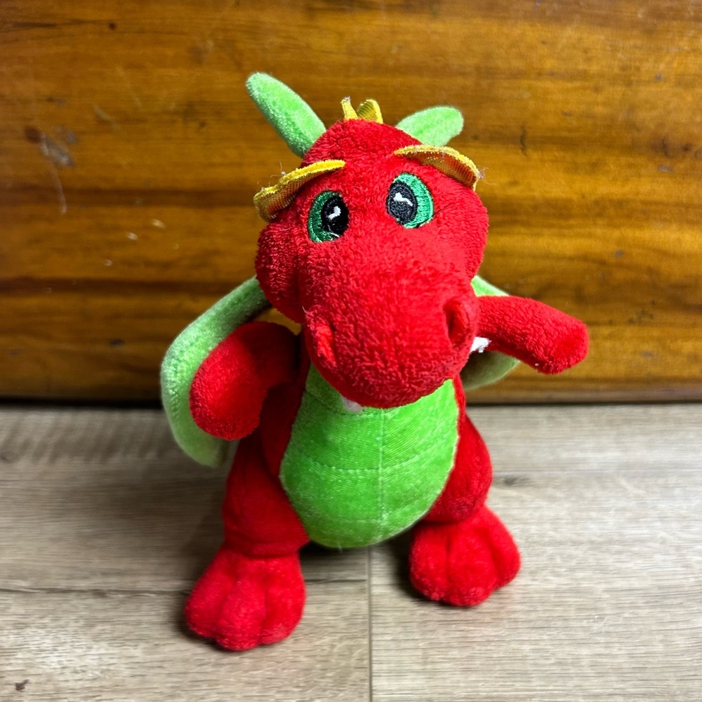Aurora Red Green Dragon Plush 8 Inch Plush Roaring 2010